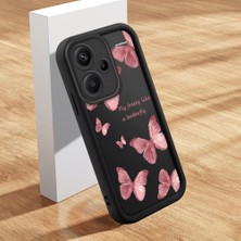 Ucuc Xiaomi Redmi Note 13 Pro Plus 5g Uyumlu Siyah Silikon Kılıf Kelebek Desenli Darbeye Dayanıklı Lens Koruma