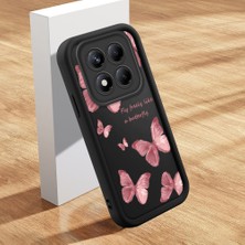 Ucuc Xiaomi Redmi Note 14 Pro Plus 5g Uyumlu Siyah Silikon Kılıf Kelebek Desenli Darbeye Dayanıklı Lens Koruma
