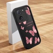 Ucuc Xiaomi 13T PRO/13T Uyumlu Siyah Silikon Kılıf Kelebek Desenli Darbeye Dayanıklı Lens Koruma
