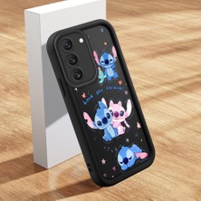 Ucuc Samsung Galaxy S22 Uyumlu Siyah Silikon Lens Koruma Darbeye Dayanıklı Stitch Desenli Kılıf