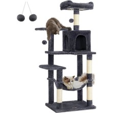 Feyza Design Yüksekliği 143 cm Çok Katlı Tırmalama Ağacı ve Kedi Evi