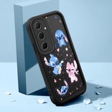 Ucuc Samsung Galaxy A55 Uyumlu Siyah Silikon Lens Koruma Darbeye Dayanıklı Stitch Desenli Kılıf