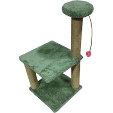 Feyza Design Yeşil Renkli Çift Katlı Yuvarlak Jut Halatlı Kedi Tırmalama Tahtası