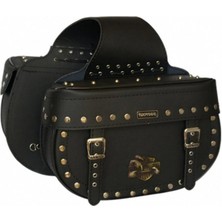 Ebakbak Motosiklet Çanta Siyah Choper Model Deri Yan Cruis Motorcu Çantası