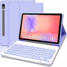 M.TK Moveteck Samsung Galaxy Tab S10 Fe Plus 13.1 Inç Uyumlu Tablet Klavyeli Kılıf Kablosuz Bluetooth Kalem Bölmeli Türkçe