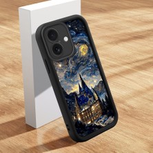 Ucuc iPhone 16 Uyumlu Siyah Silikon Kılıf Klasik Desen Darbeye Dayanıklı Lens Koruma