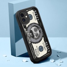 Ucuc iPhone 12 Uyumlu Siyah Silikon Kılıf Komik Desenli Darbeye Dayanıklı Lens Koruma