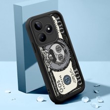 Ucuc Realme C53/C51/NOTE 50 Uyumlu Siyah Silikon Kılıf Komik Desenli Darbeye Dayanıklı Lens Koruma