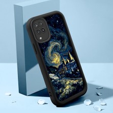 Ucuc Samsung Galaxy A12/M12 Uyumlu Siyah Silikon Kılıf Klasik Desen Darbeye Dayanıklı Lens Koruma