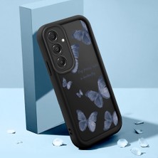 Ucuc Samsung Galaxy A16 Uyumlu Siyah Silikon Kılıf Kelebek Desenli Darbeye Dayanıklı Lens Koruma