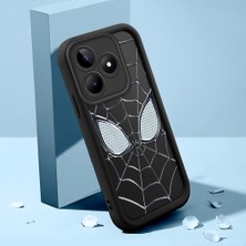 Ucuc Realme C53/C51/NOTE 50 Uyumlu Siyah Silikon Kılıf Spider-Man Desenli Darbeye Dayanıklı Lens Koruma