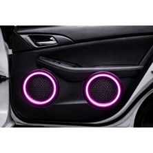 16 cm Işıklı Midrange Kapak Pembe 2 Adet Sekizgen LED