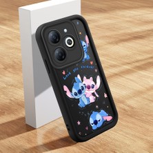 Ucuc Tecno Spark 20/20C/GO 2024 Uyumlu Siyah Silikon Lens Koruma Darbeye Dayanıklı Stitch Desenli Kılıf