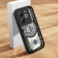 Ucuc Tecno Spark 20/20C/GO 2024 Uyumlu Siyah Silikon Kılıf Komik Desenli Darbeye Dayanıklı Lens Koruma