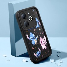 Ucuc Infinix Smart 8/smart 8 Pro Uyumlu Siyah Silikon Lens Koruma Darbeye Dayanıklı Stitch Desenli Kılıf