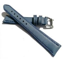 Fado&her Saate Uyumlu Hakiki  Deri Saat  Kordonu   Mavi   16 mm  (411 )