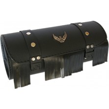 Ebakbak Motosiklet Çanta Siyah Choper Model Cruis Sosis Çanta Motorcu Çantası