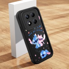 Ucuc Xiaomi Redmi Note 14 Pro 4g Uyumlu Siyah Silikon Lens Koruma Darbeye Dayanıklı Stitch Desenli Kılıf