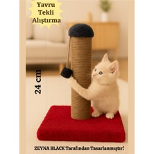 Feyza Design Yavru Kedi Için Tırmalama Çubuğu, Welsoft Kumaş ve Jut Halat ile
