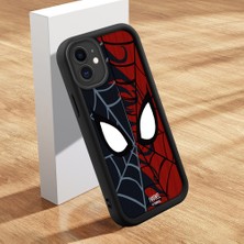 Ucuc iPhone 11 Uyumlu Siyah Silikon Kılıf Spider-Man Desenli Darbeye Dayanıklı Lens Koruma