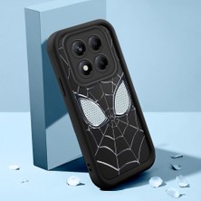 Ucuc Xiaomi Redmi Note 14 Pro 4g Uyumlu Siyah Silikon Kılıf Spider-Man Desenli Darbeye Dayanıklı Lens Koruma