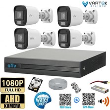4 Kameralı Unv Full Hd 1080P Ahd Kayıt Seti(Sesli Kamera)