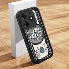 Ucuc Tecno Spark 10 Pro Uyumlu Siyah Silikon Kılıf Komik Desenli Darbeye Dayanıklı Lens Koruma