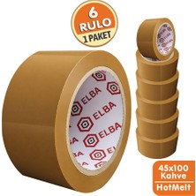 BantPazar 45X100 Elba 6 Adet Koli Bandı Kahve (Taba) | Hotmelt Güçlü Yapışkanlı Ambalaj Paketleme Bandı