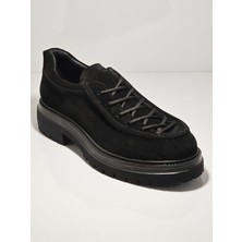 Tetri K642 Ag Hakiki Deri El Yapımı Erkek Siyah Süet Casual Ayakkabı