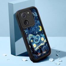 Ucuc Xiaomi Redmi K60 Ultra Uyumlu Siyah Silikon Kılıf Van Gogh Gökyüzü Desenli Darbeye Dayanıklı Lens Koruma