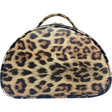 Maykis Leopar Yarım Ay Kadın Seyahat ve Makyaj Çantası