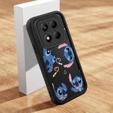 Ucuc Xiaomi Redmi Note 14 Pro 4g Uyumlu Siyah Silikon Kılıf Sevimli Stitch Desenli Darbeye Dayanıklı Lens Koruma