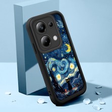 Ucuc Xiaomi Poco M6 Pro 4g Uyumlu Siyah Silikon Kılıf Van Gogh Gökyüzü Desenli Darbeye Dayanıklı Lens Koruma