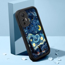 Ucuc Xiaomi 12 Lite Uyumlu Siyah Silikon Kılıf Van Gogh Gökyüzü Desenli Darbeye Dayanıklı Lens Koruma