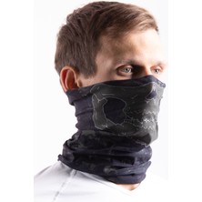 Oil Company Unisex Terletmez Çok Fonksiyonlu Kurukafa Desenli 4 Mevsim Kullanılabilir Mikrofiber Boyunluk