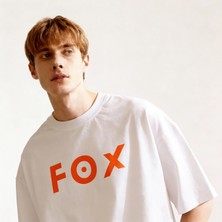 Fox Dune Co. Oversize 3 Iplik Pamuk Baskılı T-Shirt