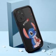 Ucuc Xiaomi Redmi Note 10 Pro Uyumlu Siyah Silikon Kılıf Sevimli Stitch Desenli Darbeye Dayanıklı Lens Koruma
