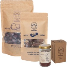 Kangina Sağlıklı Atıştırmalık Paketi 2 - HÜNNAP(250 Gr) + HURMA(250 Gr) + Süper Negin Safran(5 Gr)