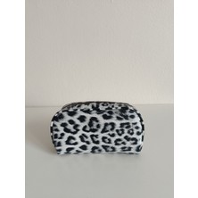Maykis Siyah Beyaz Leopar Makyaj Çantası
