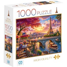 Ca Games Paris'te Akşamüstü 1000 Parça 2,2mm Kalınlık 48X68CM Profesyonel Hobi Puzzle Yapboz Serisi