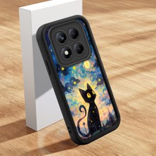 Ucuc Xiaomi Redmi Note 14 Pro 4g Uyumlu Siyah Silikon Kılıf Van Gogh Gökyüzü Desenli Darbeye Dayanıklı Lens Koruma