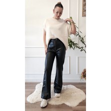 Lefon Vegan Deri Pantolon