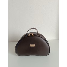 Maykis Kahverengi Yarım Ay Makyaj Çantası