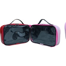 Maykis Şeffaf Kapaklı 2li Set Makyaj ve Seyehat Çantası