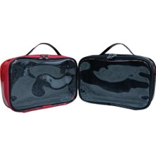 Maykis Şeffaf Kapaklı 2li Set Makyaj ve Seyehat Çantası