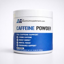Maximum Supplement Kafein Tozu 250MG - Aromasız Saf Caffeine Powder 300G (60 Servis)