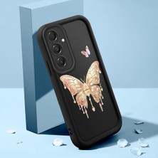 Ucuc Samsung Galaxy A16 Uyumlu Siyah Silikon Kılıf Elegan Kelebek Desenli Darbeye Dayanıklı Lens Koruma