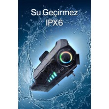 Ensiga Su Geçirmez 2 Bağlantılı Intercom Motosiklet Kask 2.000MAH Intercoom 300M Bluetooth 5.3