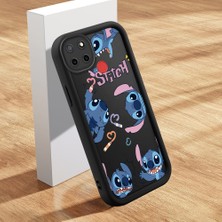 Ucuc Realme C25/C12/C25S Uyumlu Siyah Silikon Kılıf Sevimli Stitch Desenli Darbeye Dayanıklı Lens Koruma