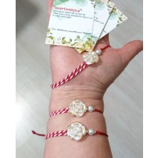 Funny Takı Üç Adet Yaldızlı Gül Dorika ve Cam Inci Boncuklu Marteniçka Bileklik